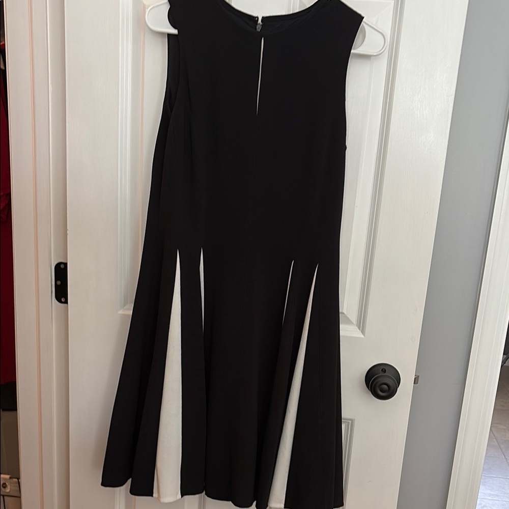 Elegant Black and White Sleeveless Dress